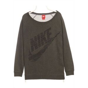 Nike Vintage 90s Women's M Medium Wide Crewneck Off the Shoulder Green Sweatshir
